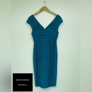 Adrianna Papell Teal Body Con Dress Size 8